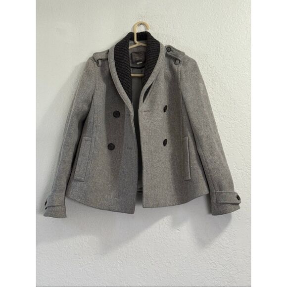 J.Crew Stadium Cloth Nello Gori Wool Double Breasted Top Of Waist Coat 4 Gray - Picture 2 of 6